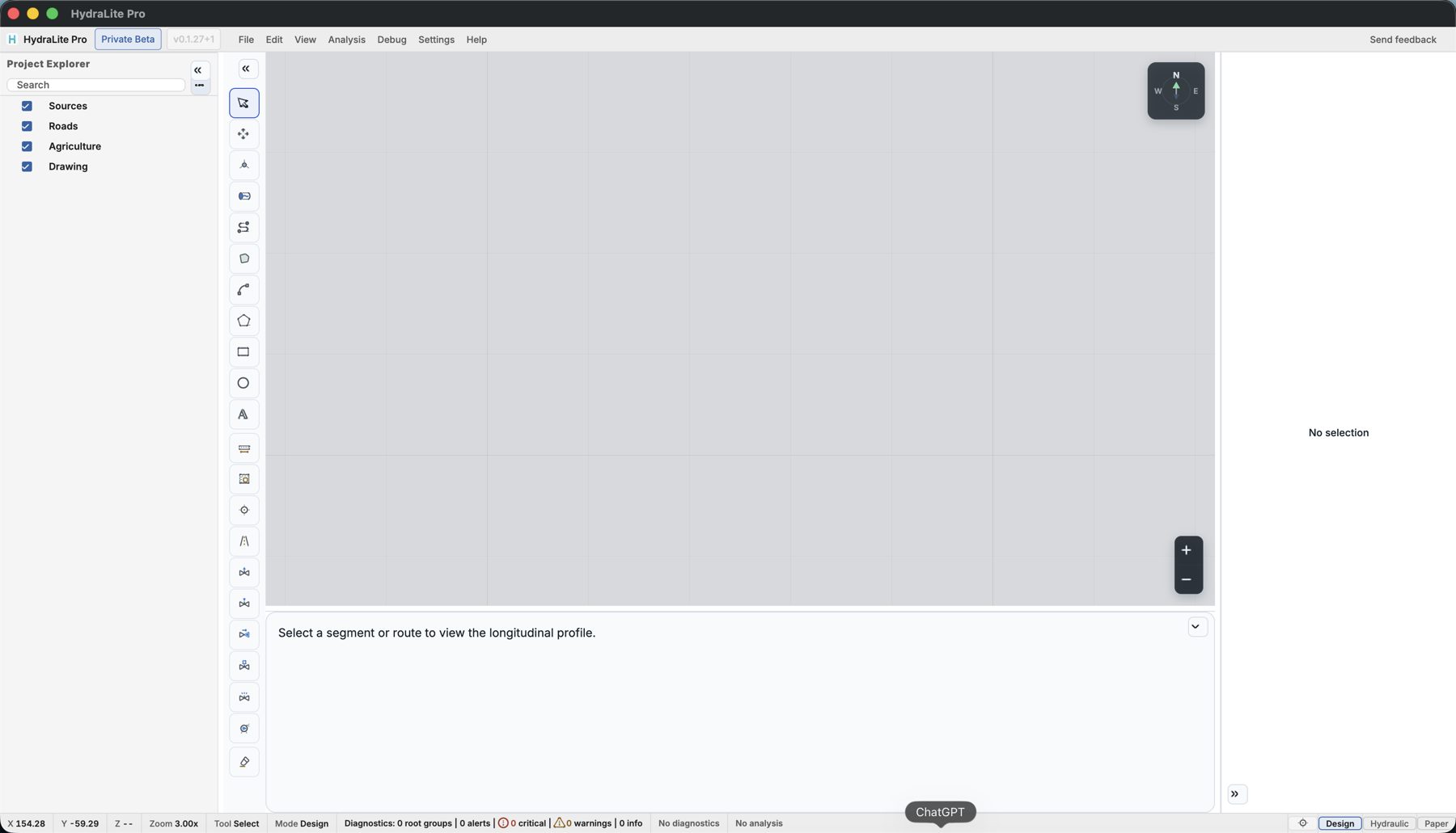 Vista general de un proyecto en HydraLite Pro